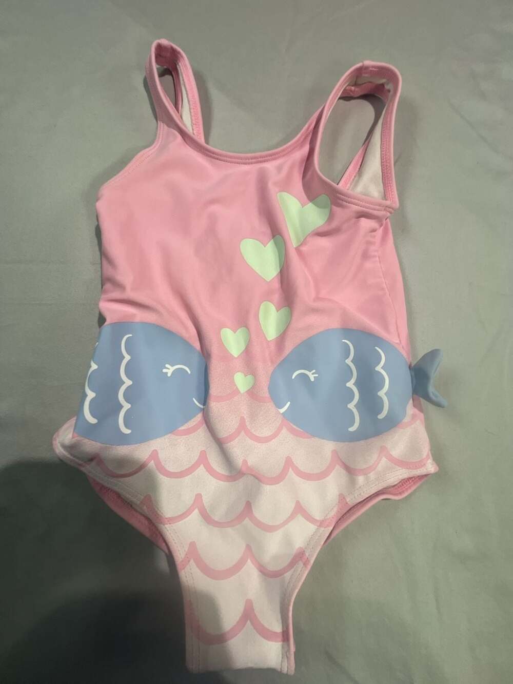 Carter's Pink Fish Heart One-Piece Swimsuit 24M - Picture 2 of 4